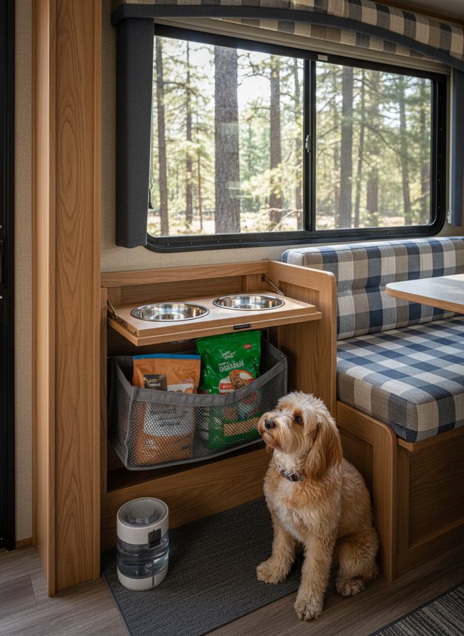 Foldaway Pet Food Station
