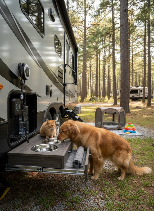 Integrated Pet Feeding Station