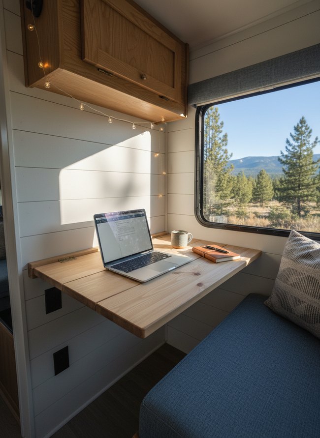 Fold-Down Dinette Workstation