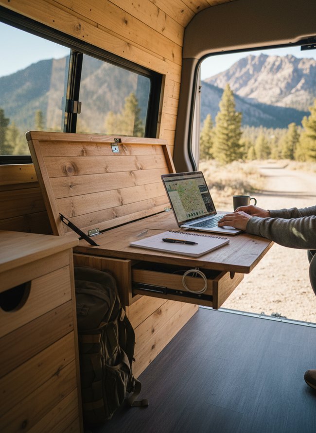 Fold-Down Desk Workstation