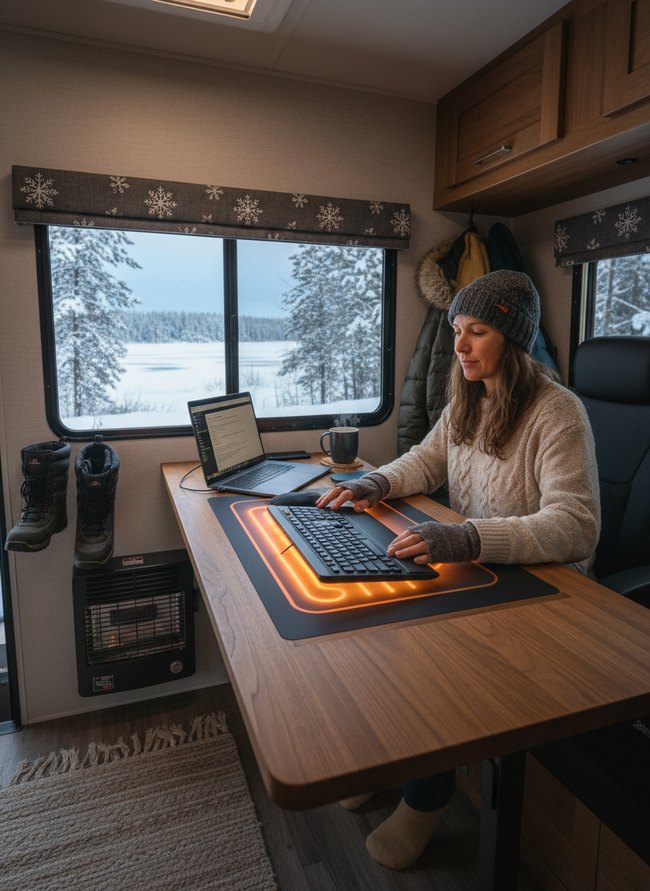 Heated Desk RV Workplace