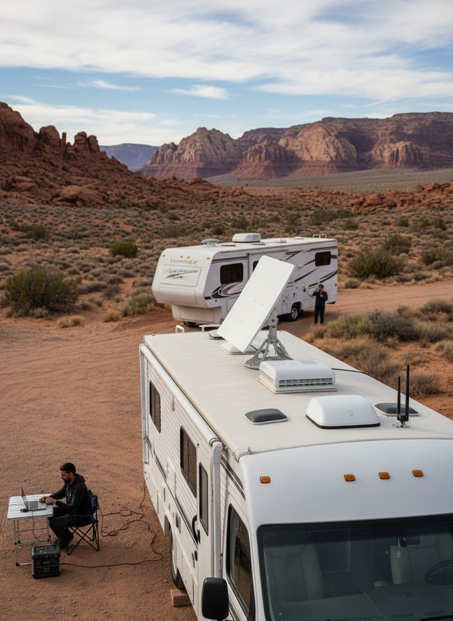 Roof-Mounted Starlink RV