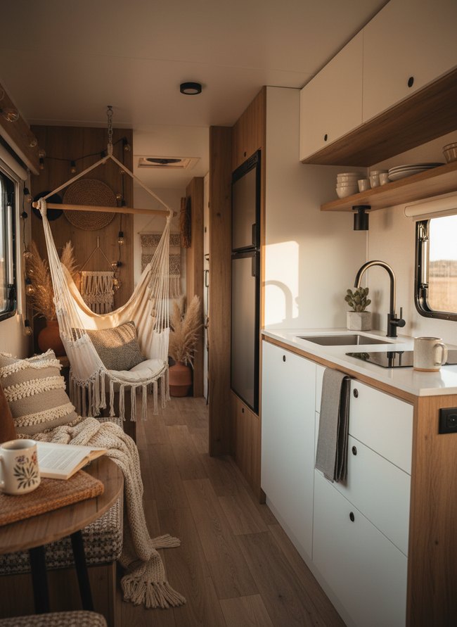 Minimalist Nordic RV Kitchen
