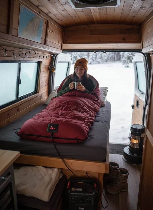 Heated Sleeping Bag Setup