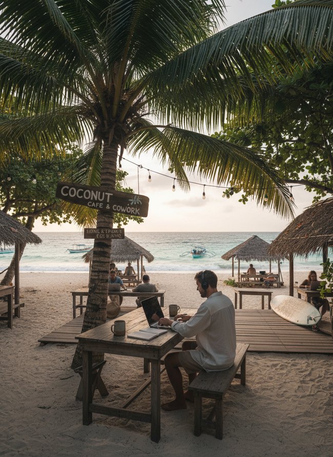 Tropical Beachfront Workspace