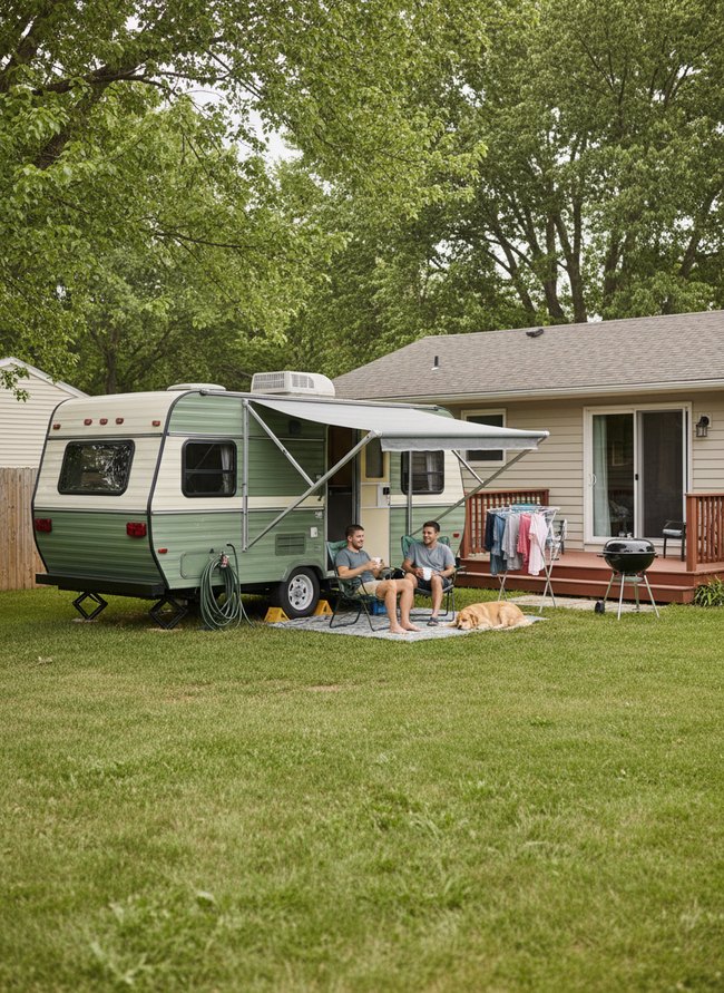 Backyard RV Overnight Stay