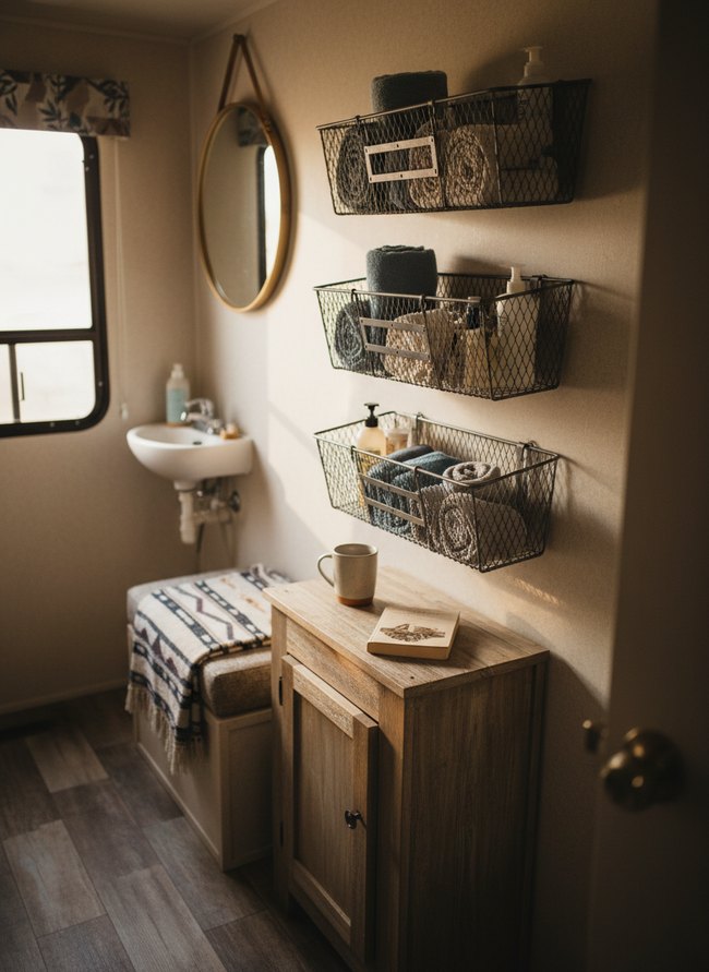 Wall-Mounted Mesh Baskets