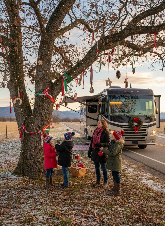 Roadside Tree Decorating