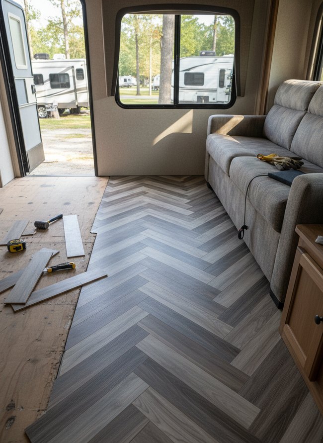 Herringbone Vinyl Application