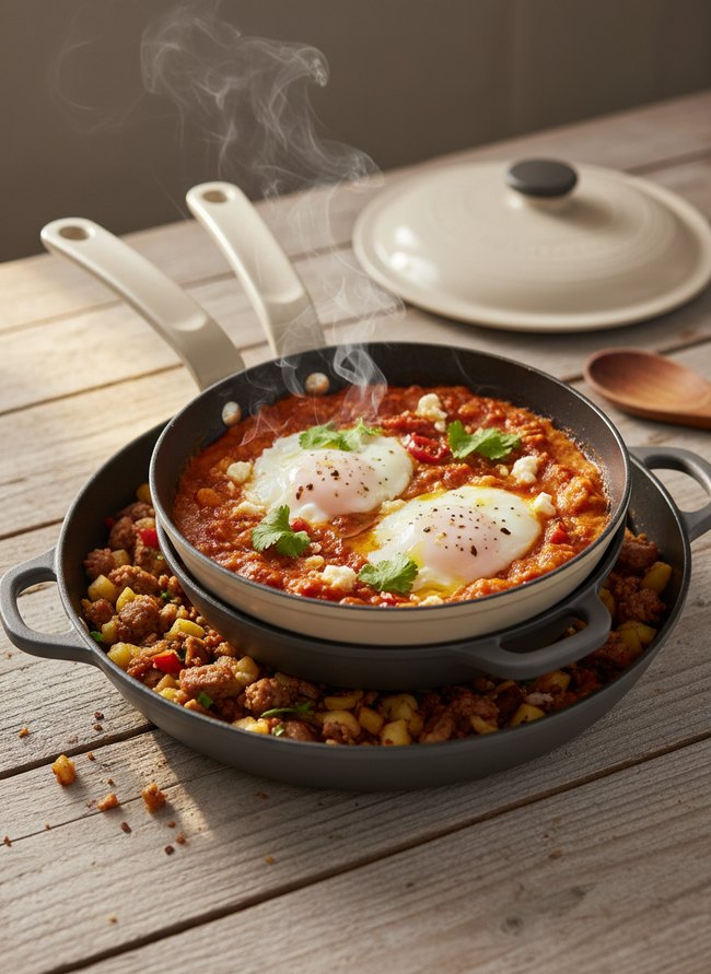 Stackable Ceramic Skillet Duo