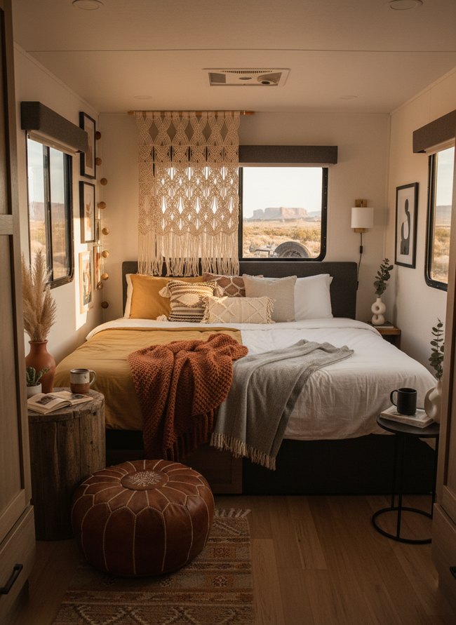 Desert Earthy RV Bedroom