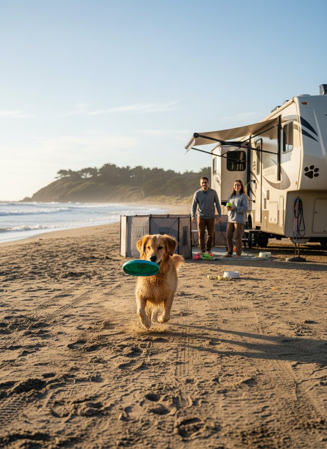 Beach Day Fetch Fun