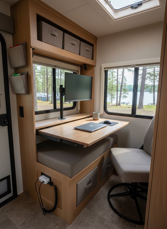 Hidden Pull-Out Office