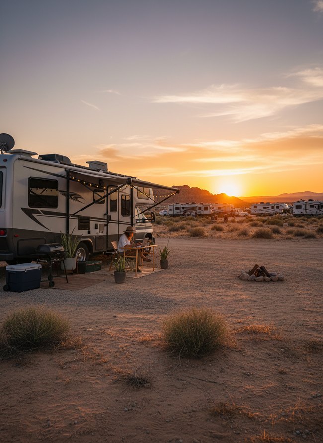 Desert Sunset Mobile Workspace