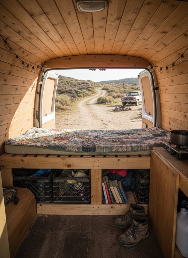 Compact Fold-Out Bed Design