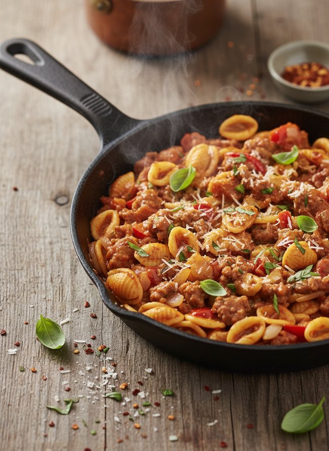 Hearty Sausage Pasta Skillet