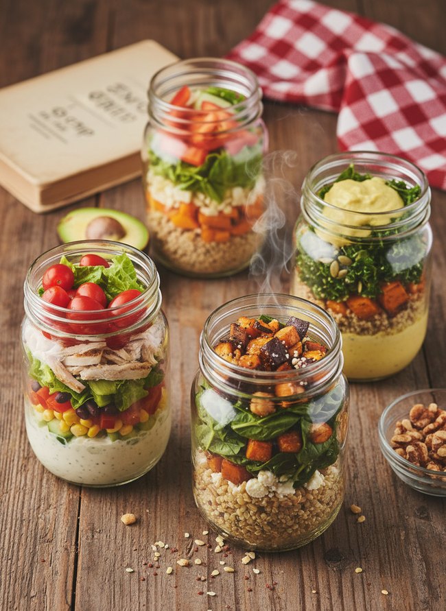No-Cook Salad Jar Prep