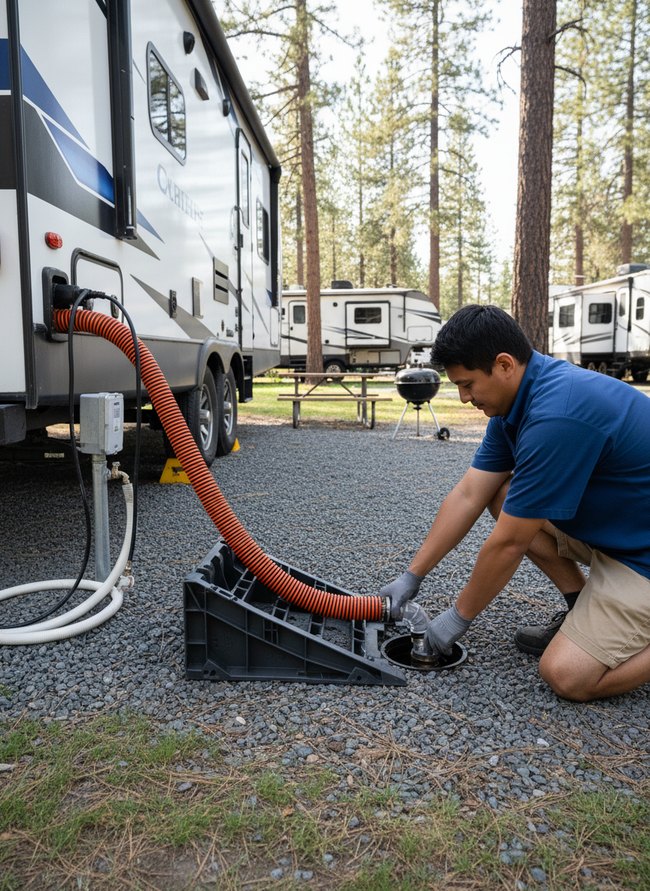 Securing Sewer Hose Setup