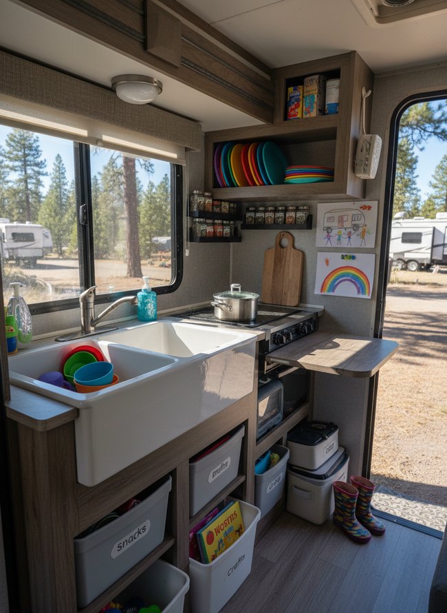Organized Family RV Kitchen