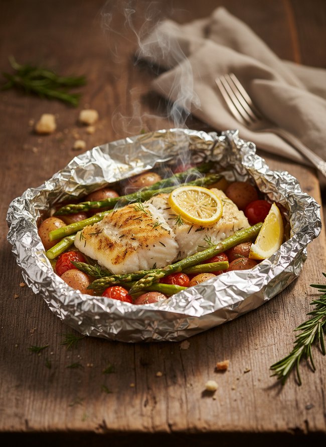 Foil Packet Fish Supper