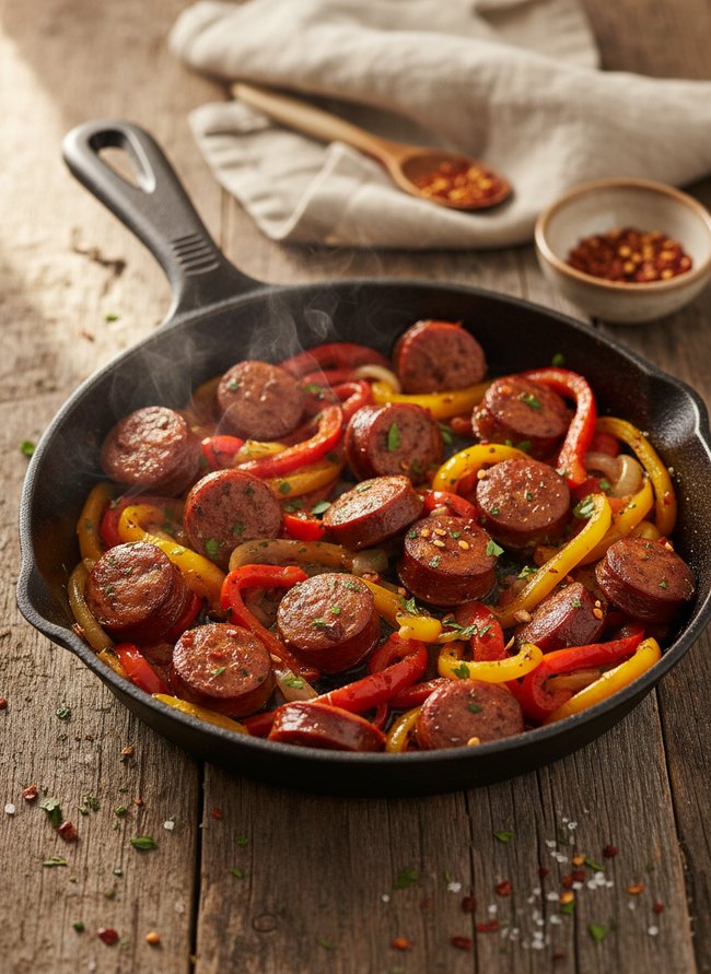 Quick Sausage Pepper Skillet