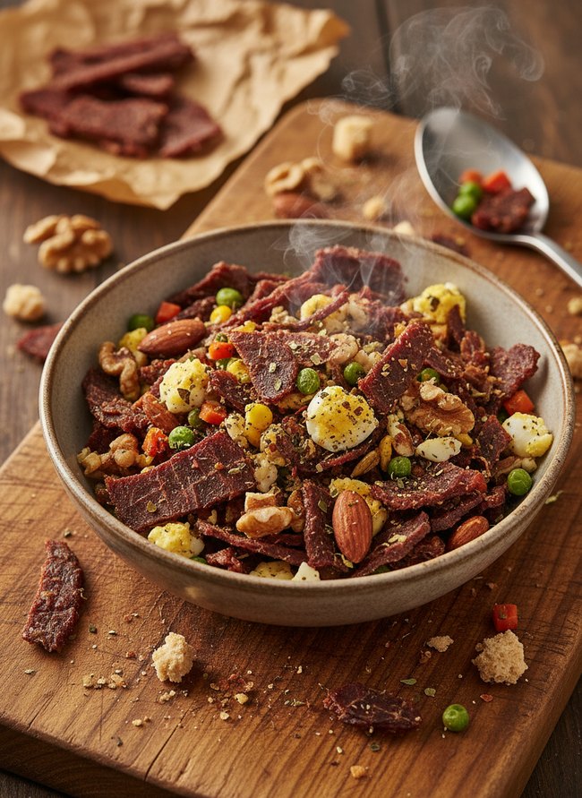 Dried Beef Jerky Scramble