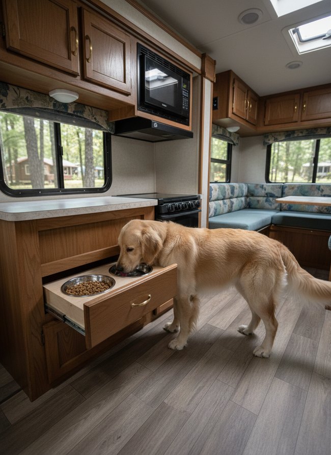 Integrated Pet Bowl Drawer