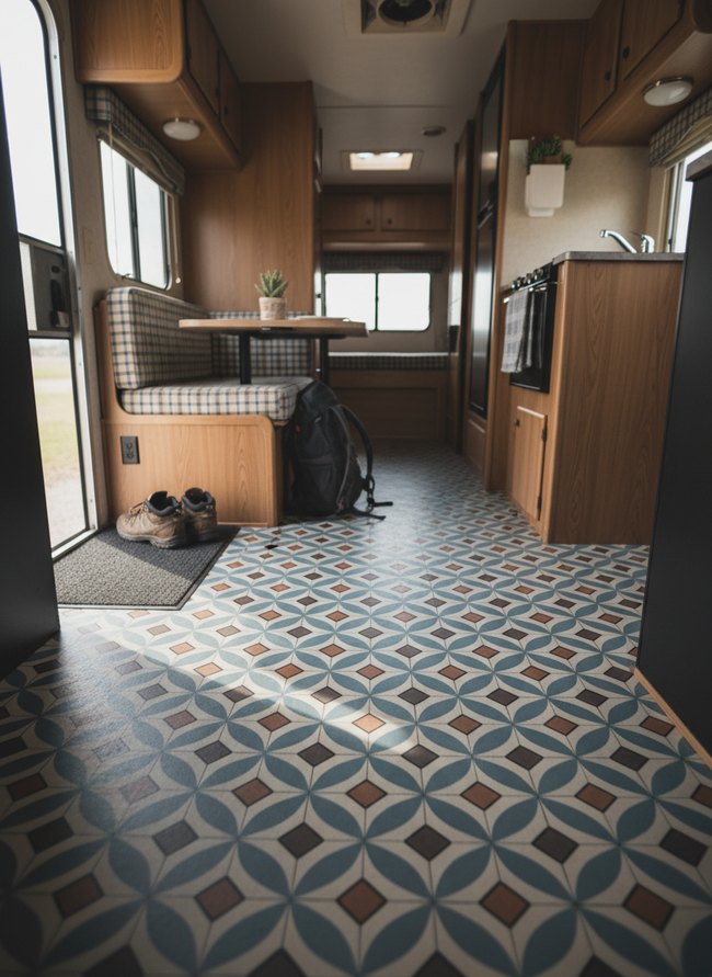 Geometric Patterned Linoleum Sheets