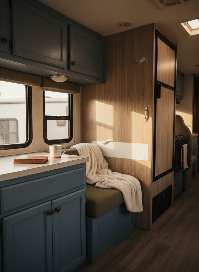 Distressed Painted RV Cabinets