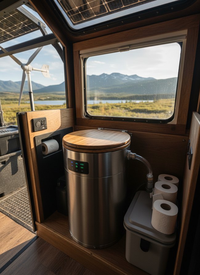 Self-Cleaning Composting Toilet