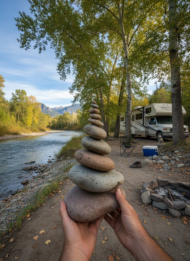 Riverside Rock Stacking