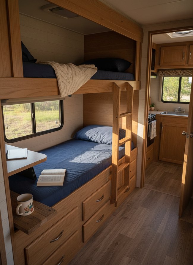 Hidden Storage Ladder Bunk