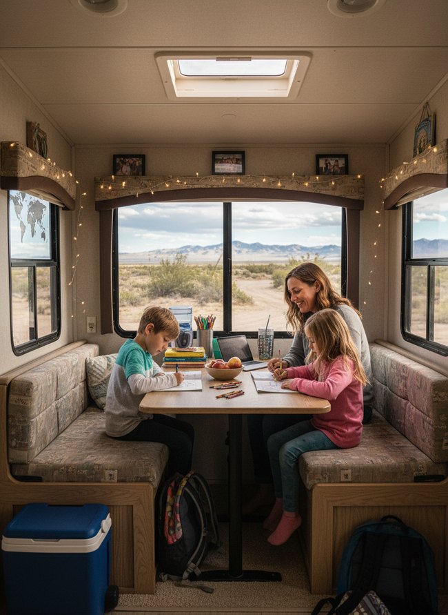 Family RV Dining Nook