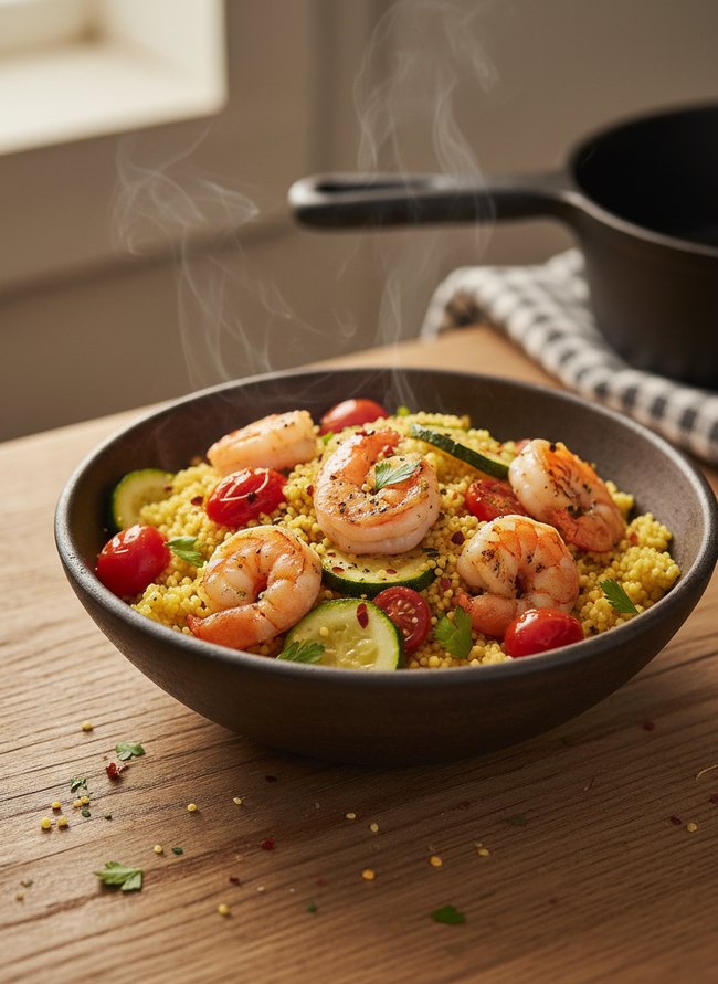 Gourmet Couscous Shrimp Bowl