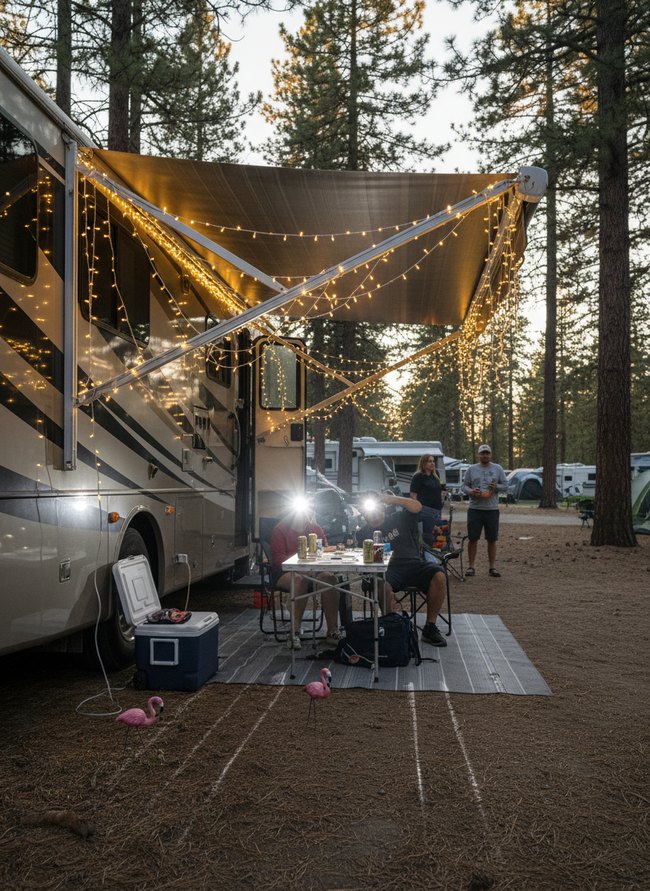 Excessive RV Awning Lights