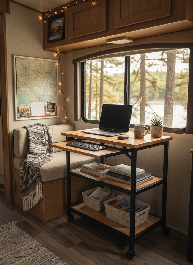 Mobile Rolling Cart Desk