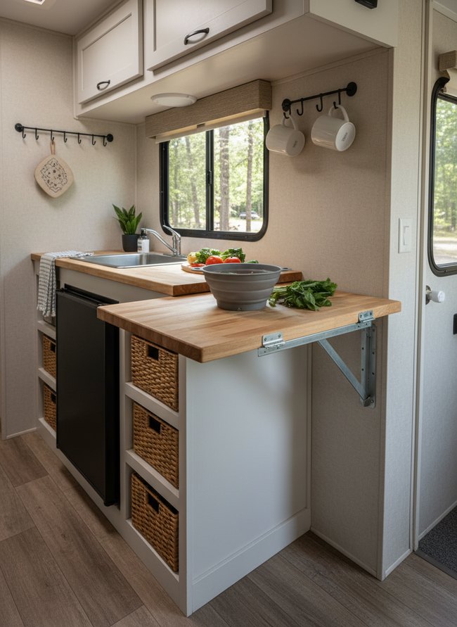 Fold-Down Counter Extension