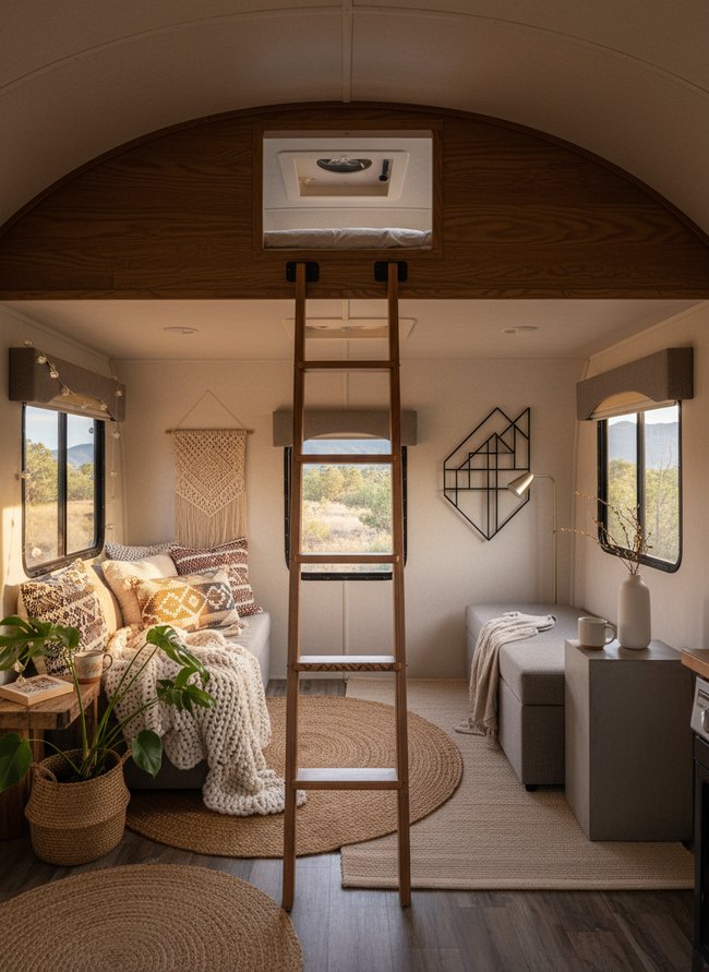 Patterned Eclectic RV Loft
