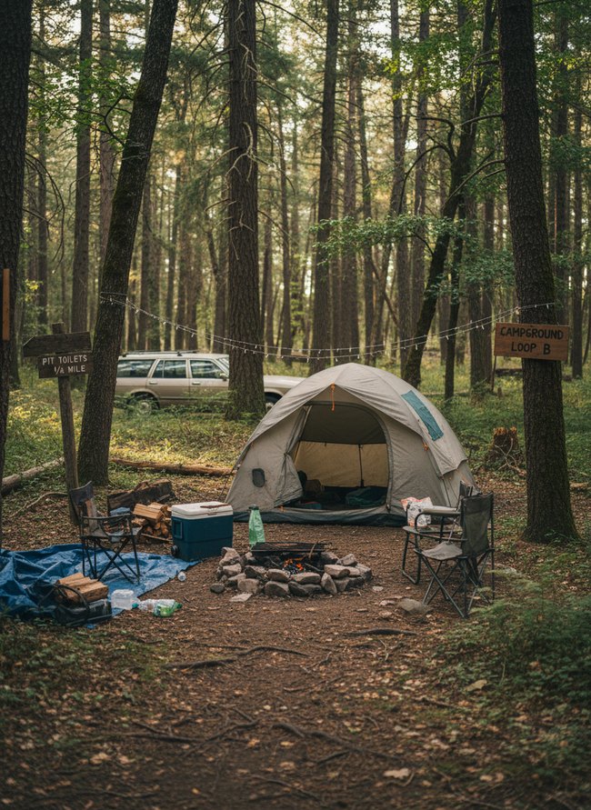 Rustic Woodland Campsite