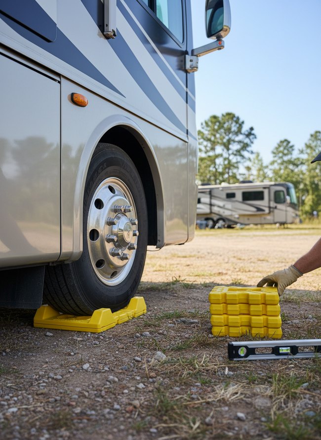Portable Drive-On Leveling Blocks