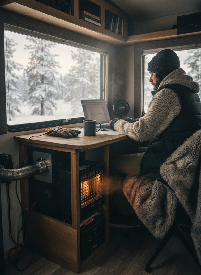 RV Diesel Heater Desk