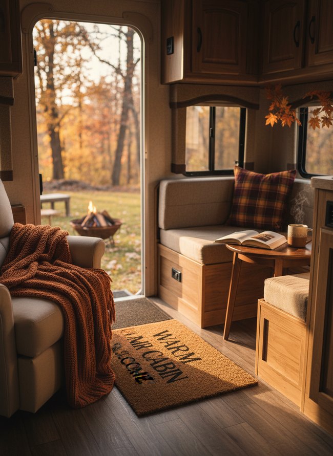 Warm Cabin Welcome Mat