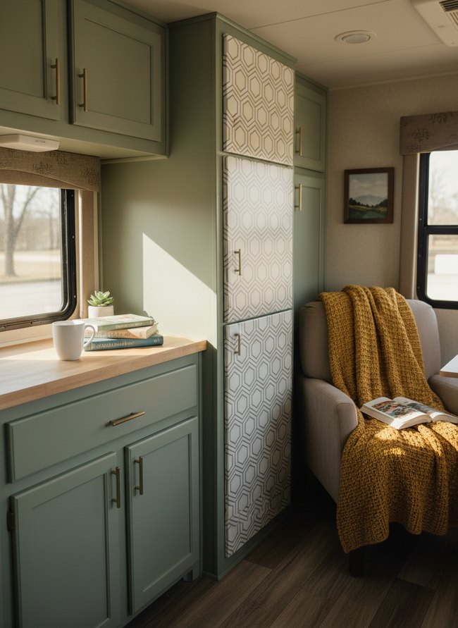 Subtle Patterned Vinyl Cabinets