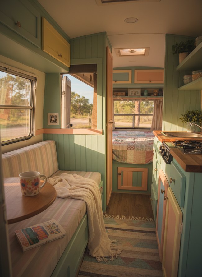 Bright Pastel Pop Camper
